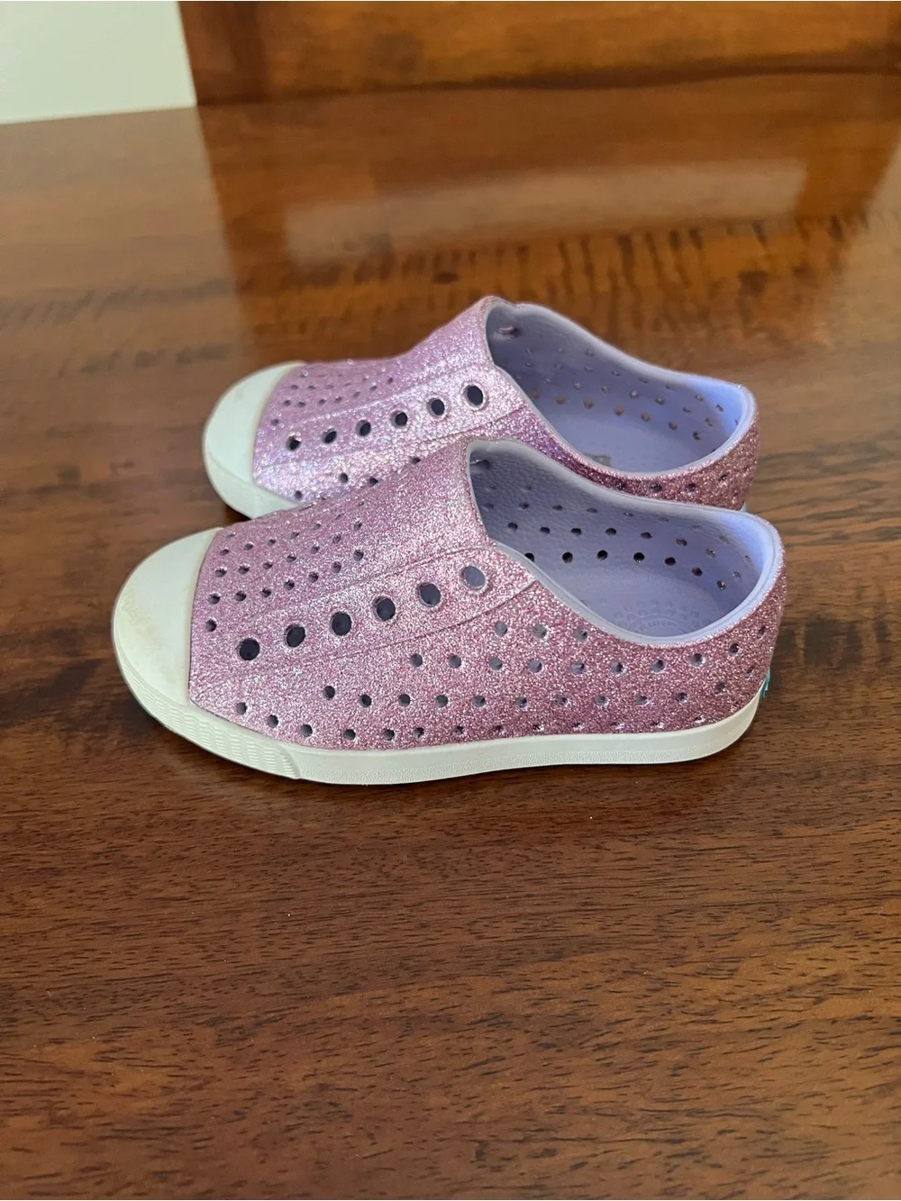 Native Shoes Kids Purple Glitter Slip-On Jefferson